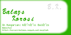 balazs korosi business card
